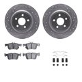Dynamic Friction Co 7312-55009, Rotors-Drilled, Slotted-SLV w/3000 Series Ceramic Brake Pads incl. Hardware, Zinc Coat 7312-55009